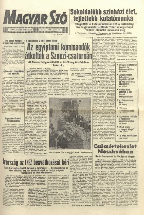 Magyar Szó, 26. évf. 1969. április 23. 111. sz. 1–16. oldal