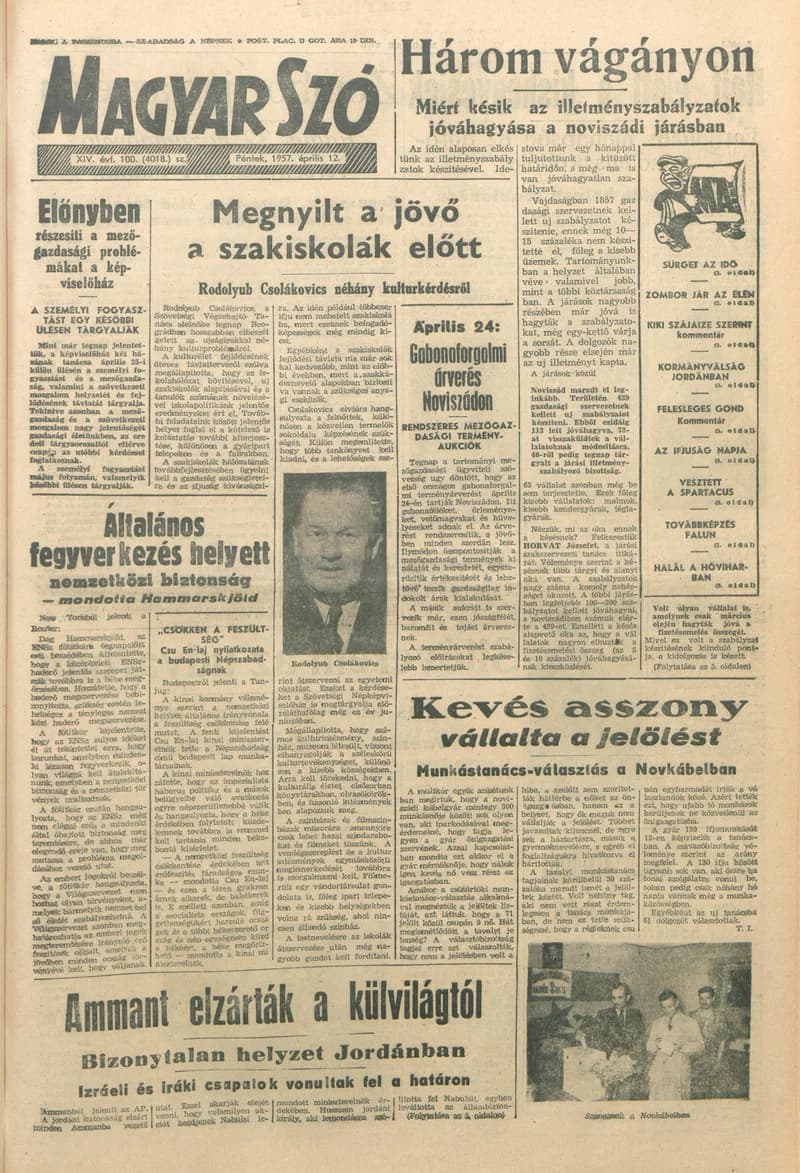 Magyar Szó, 14. évf. 1957. április 12. 100. sz. 1–10. oldal
