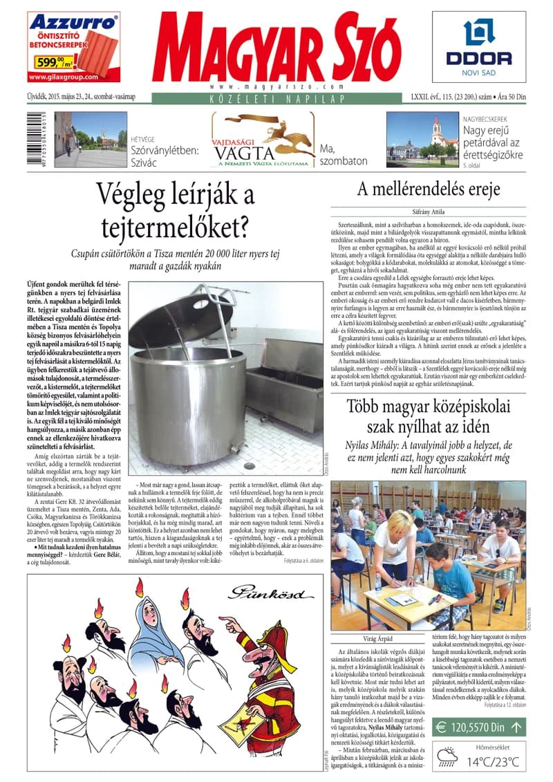 Magyar Szó, 72. évf. 2015. május 23. – 24. 115. sz. 1–32. oldal