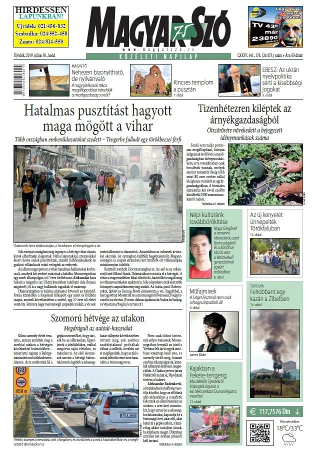 Magyar Szó, 76. évf. 2019. július 30. 174. sz. 1–20. oldal