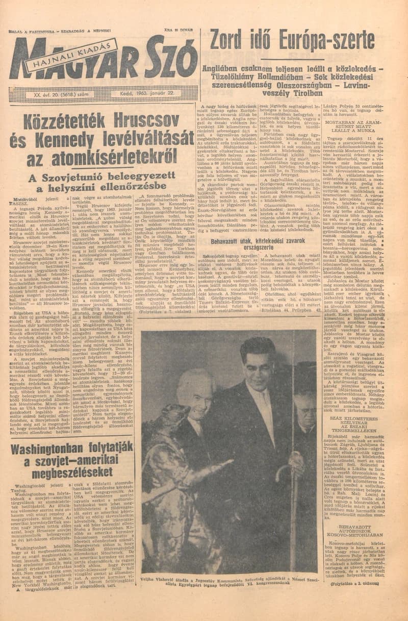 Magyar Szó, 20. évf. 1963. január 22. 20. sz. 1–16. oldal