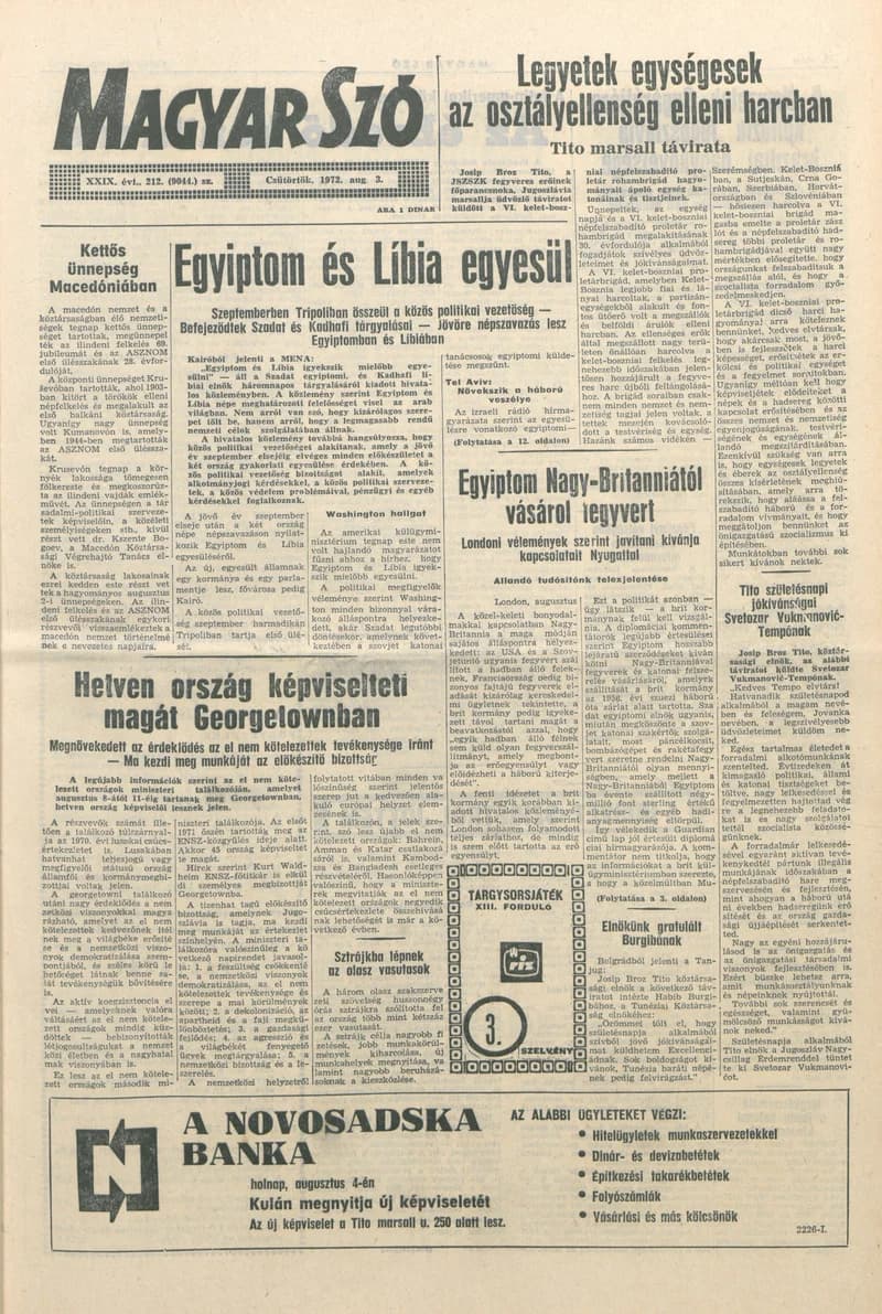 Magyar Szó, 29. évf. 1972. augusztus 3. 212. sz. 1–12. oldal