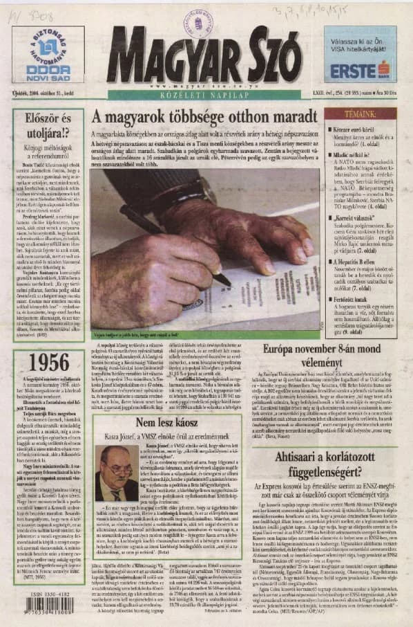 Magyar Szó, 63. évf. 2006. október 31. 254. sz. 1–20. oldal
