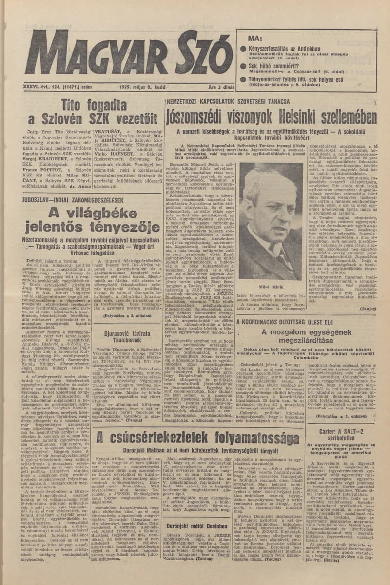 Magyar Szó, 36. évf. 1979. május 8. 124. sz. 1–16. oldal