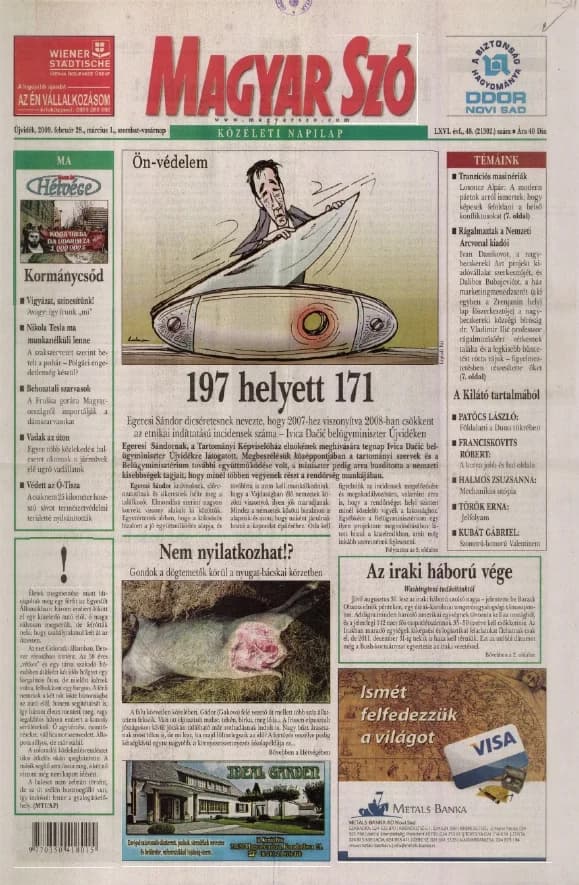 Magyar Szó, 66. évf. 2009. február 28. – március 1. 48. sz. 1–66. oldal