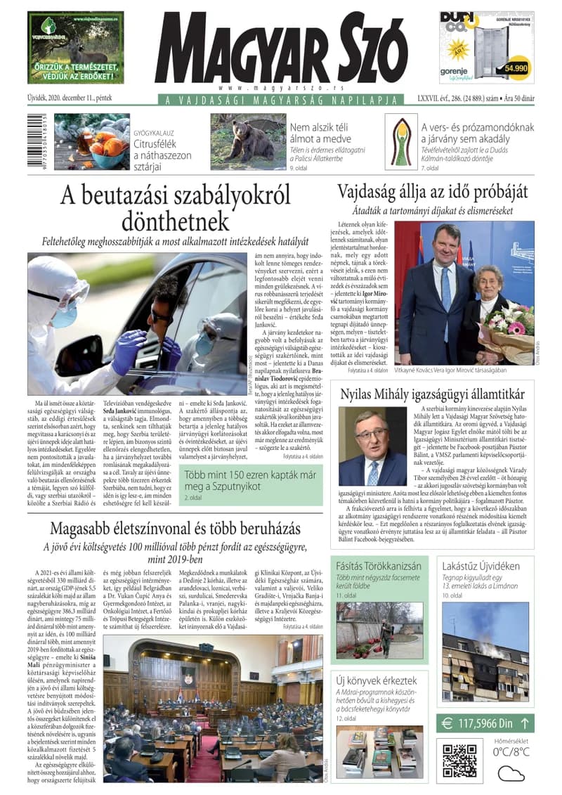Magyar Szó, 77. évf. 2020. december 11. 286. sz. 1–16. oldal