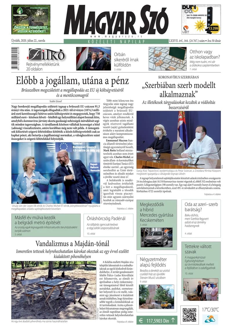 Magyar Szó, 77. évf. 2020. július 22. 164. sz. 1–16. oldal
