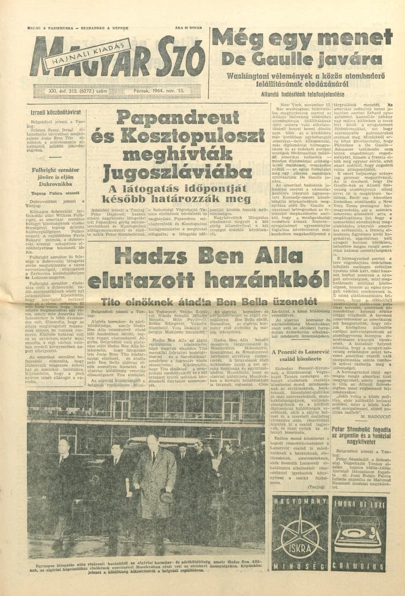 Magyar Szó, 21. évf. 1964. november 13. 315. sz.