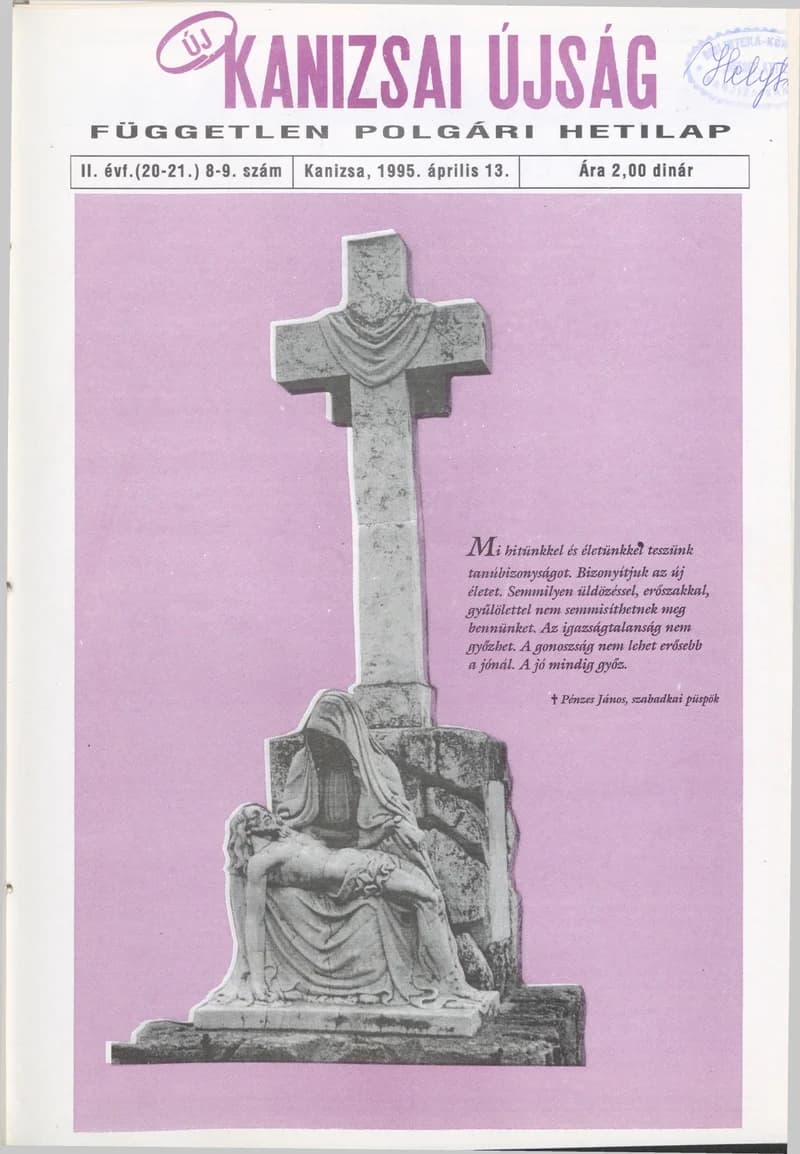 Új Kanizsai Újság, 2. évf. 1995. április 13. 8–9. sz.