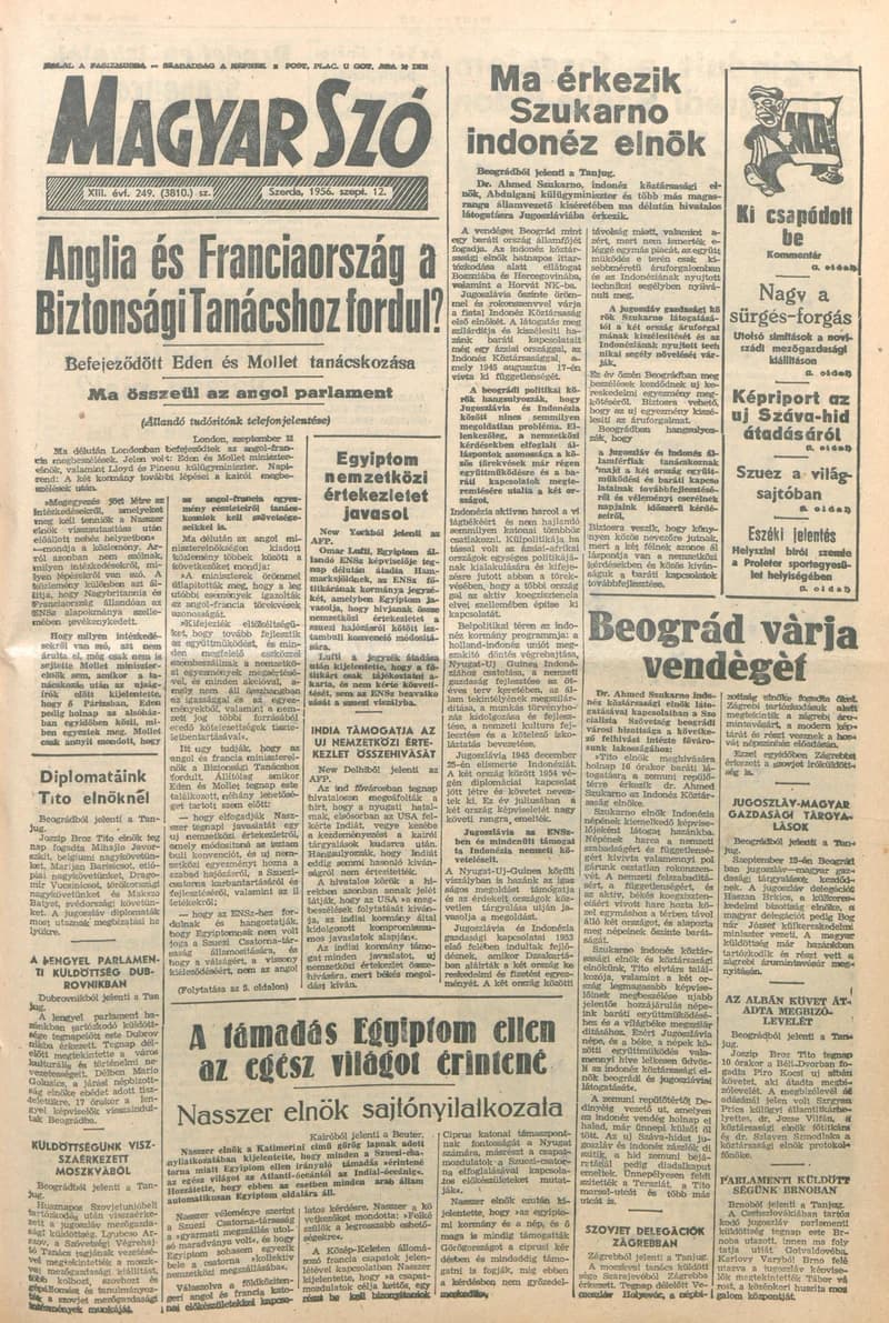 Magyar Szó, 13. évf. 1956. szeptember 12. 249. sz. 1–8. oldal