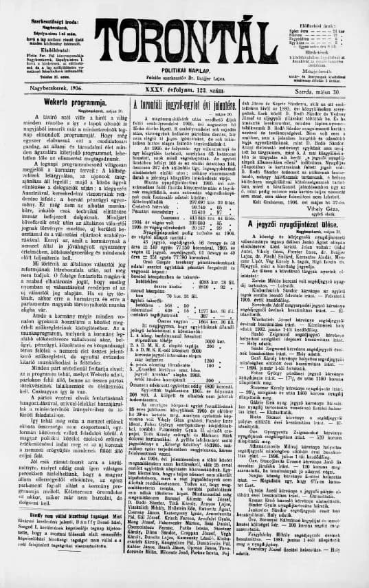 Torontál, 35. évf. 1906. május 30. 123. sz.