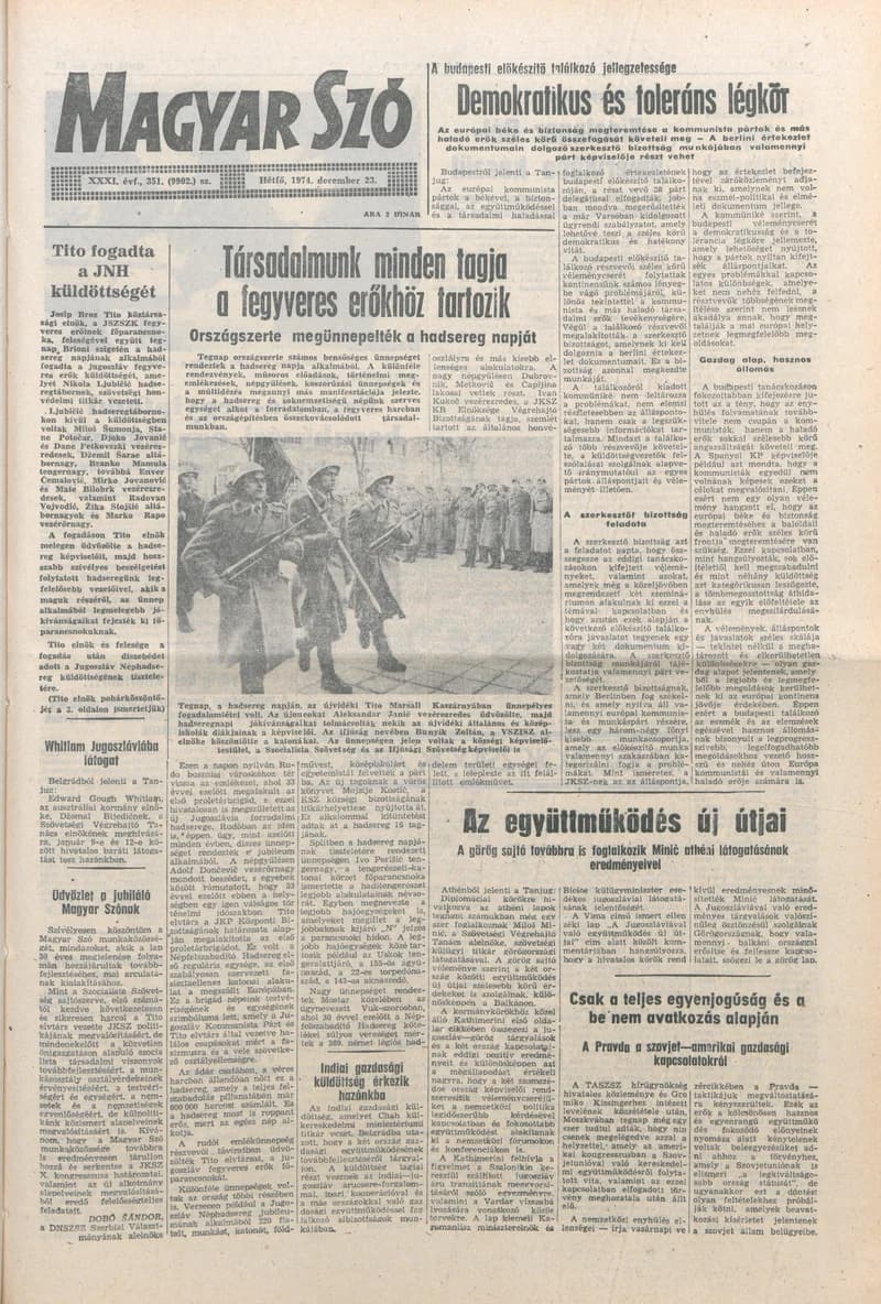 Magyar Szó, 31. évf. 1974. december 23. 351. sz. 1–6. oldal