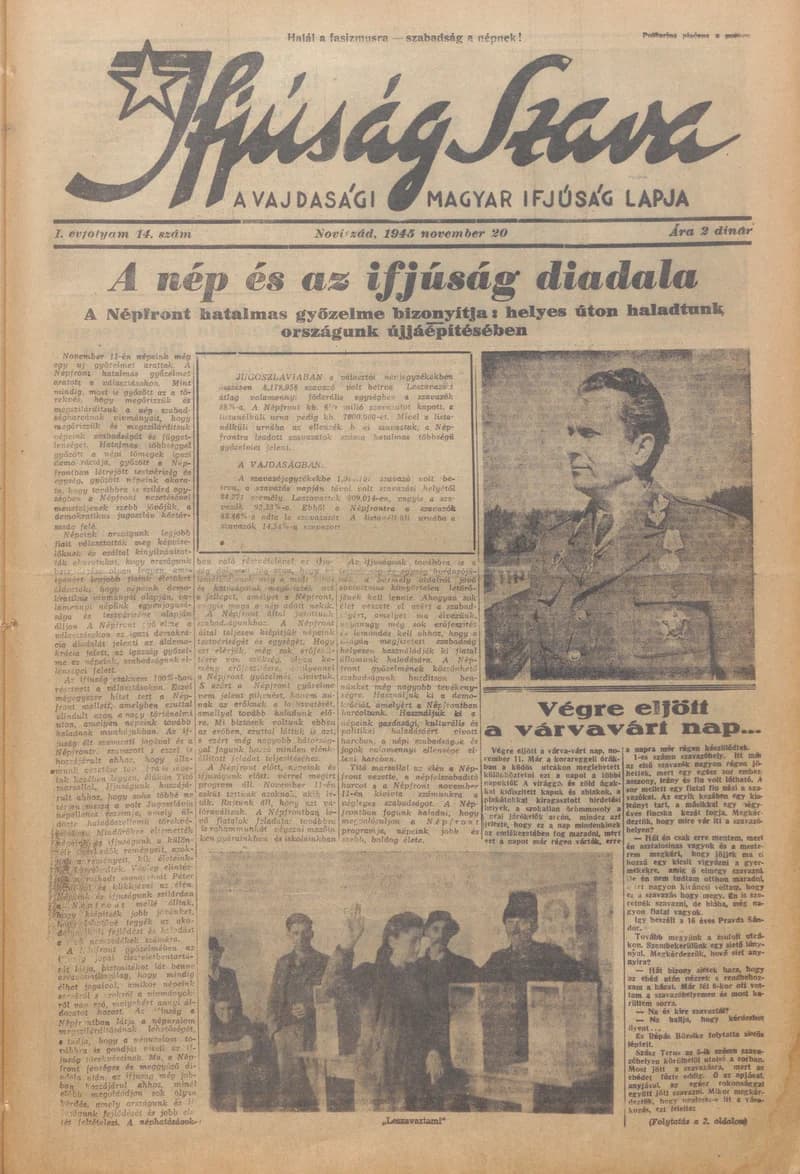 Ifjúság Szava, 1. évf. 1945. november 20. 14. sz.