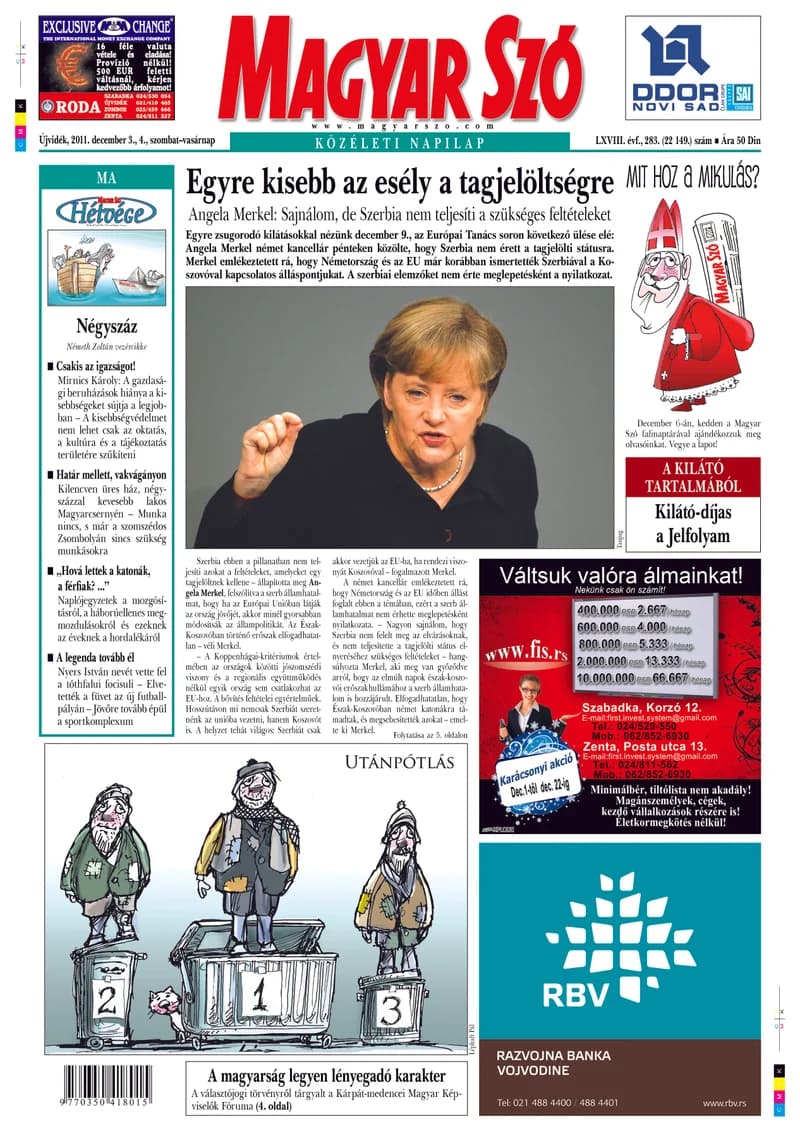 Magyar Szó, 68. évf. 2011. december 3. – 4. 283. sz. 1–48. oldal