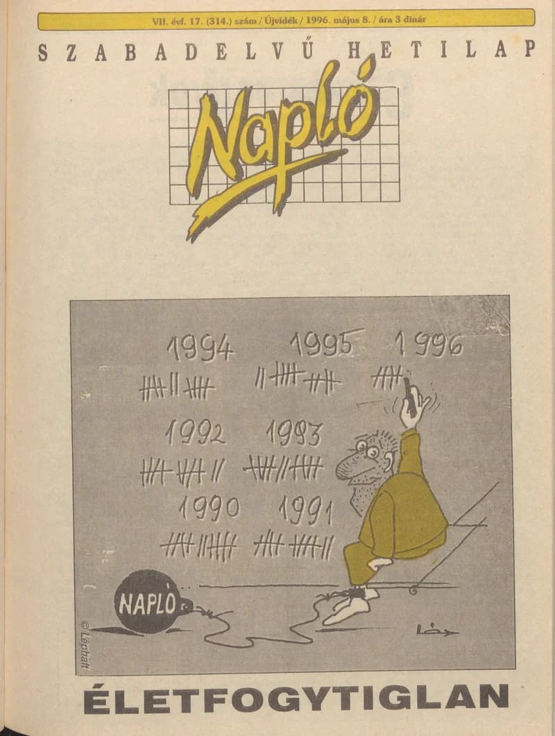 Napló - Szabadelvű hetilap, 7. évf. 1996. május 8. 314. sz.