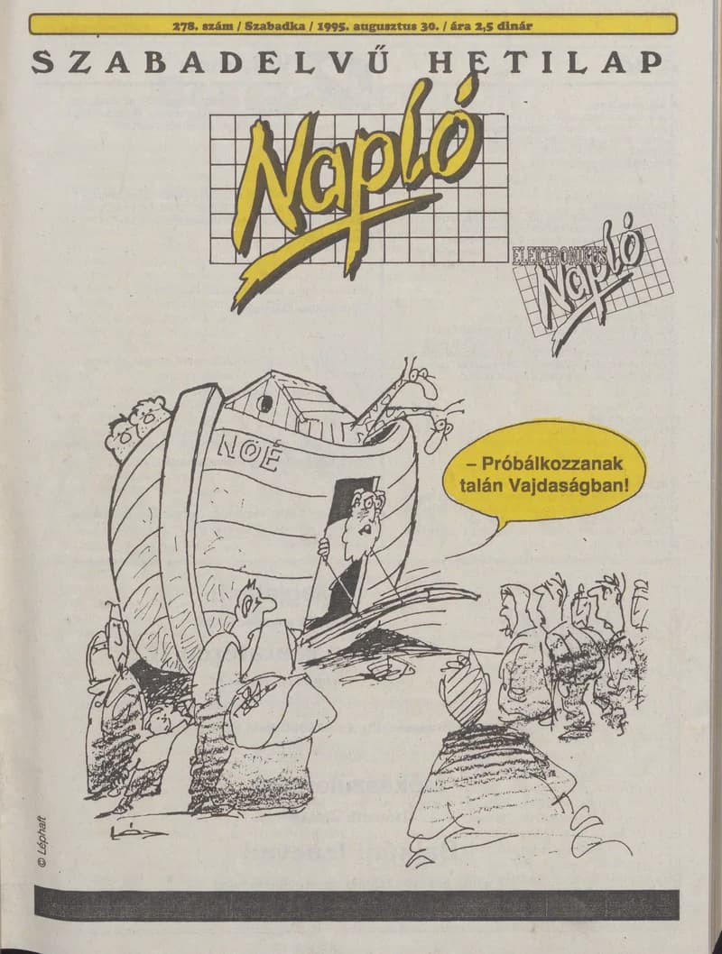 Napló - Szabadelvű hetilap, 6. évf. 1995. augusztus 30. 278. sz.