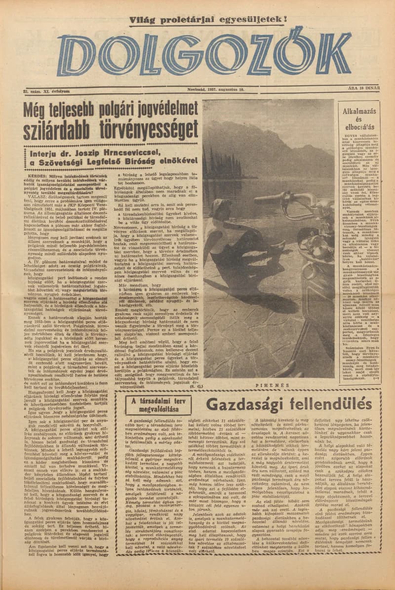 Dolgozók, 11. évf. 1957. augusztus 10. 32. sz.