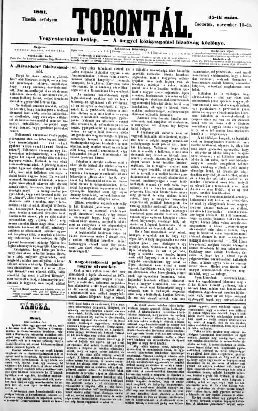 Torontál, 10. évf. 1881. november 10. 45. sz.