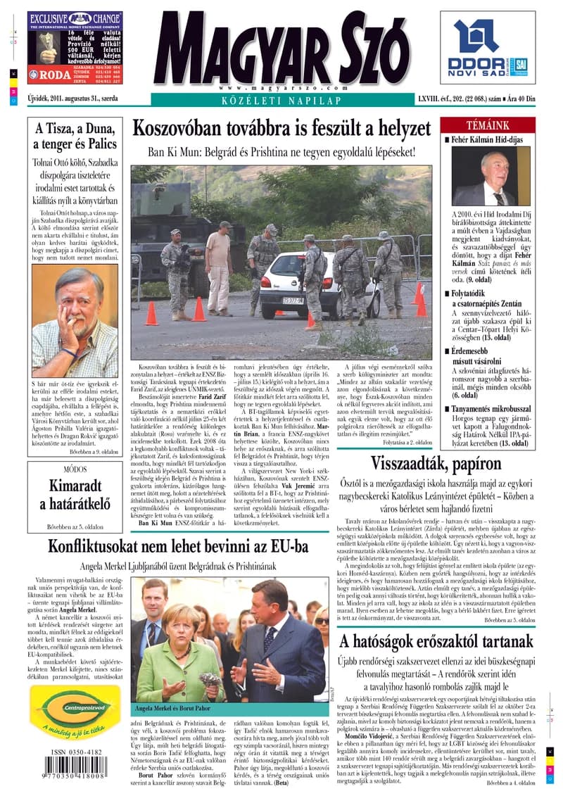 Magyar Szó, 68. évf. 2011. augusztus 31. 202. sz. 1–20. oldal