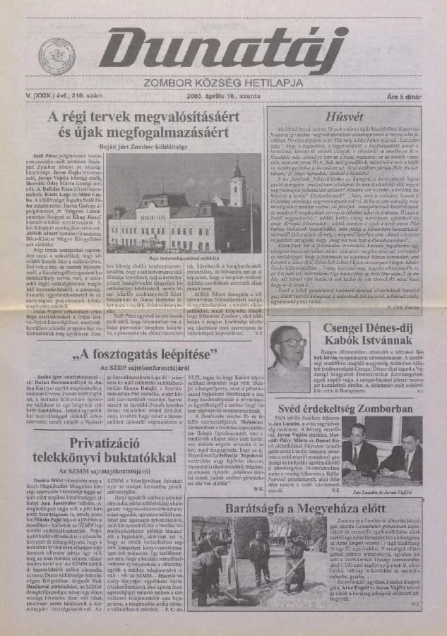 Dunatáj, 5. évf. 2003. április 16. 210. sz.
