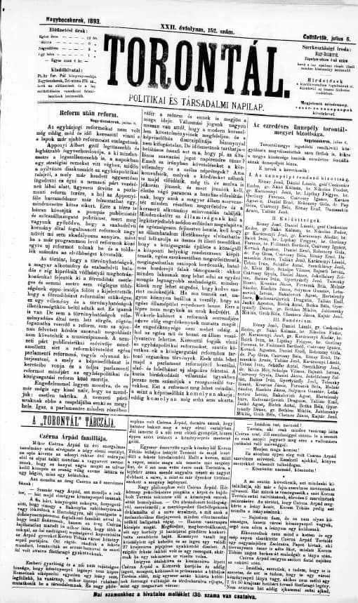 Torontál, 22. évf. 1893. július 6. 152. sz.