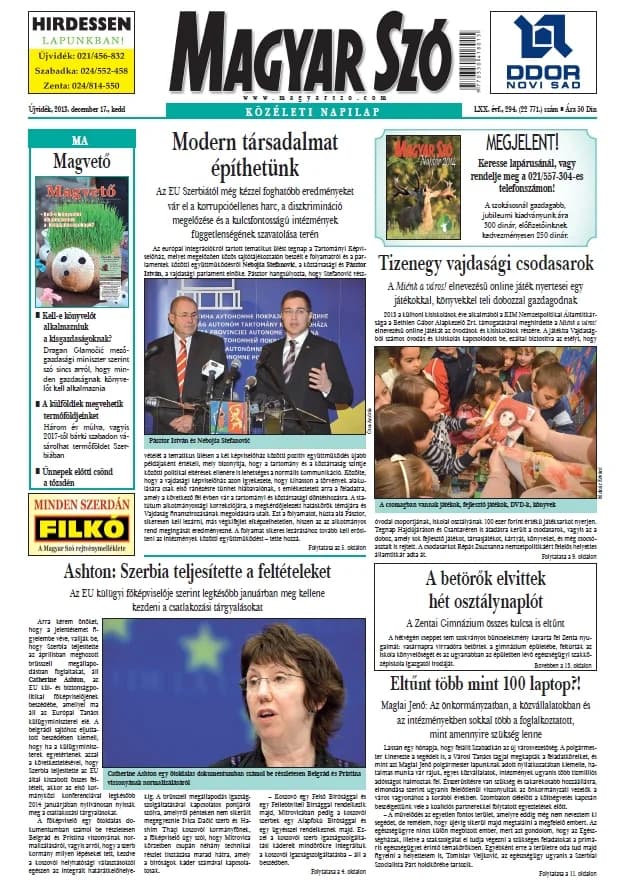Magyar Szó, 70. évf. 2013. december 17. 294. sz. 1–20. oldal