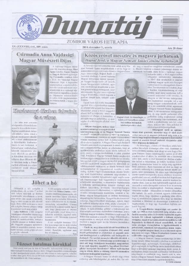 Dunatáj, 16. évf. 2014. december 3. 809. sz.