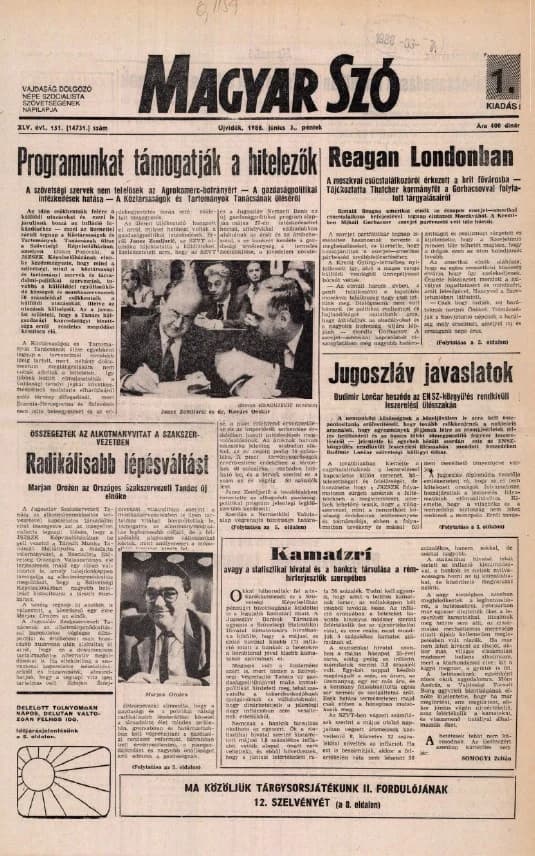 Magyar Szó, 45. évf. 1988. június 3. 151. sz. 1–24. oldal