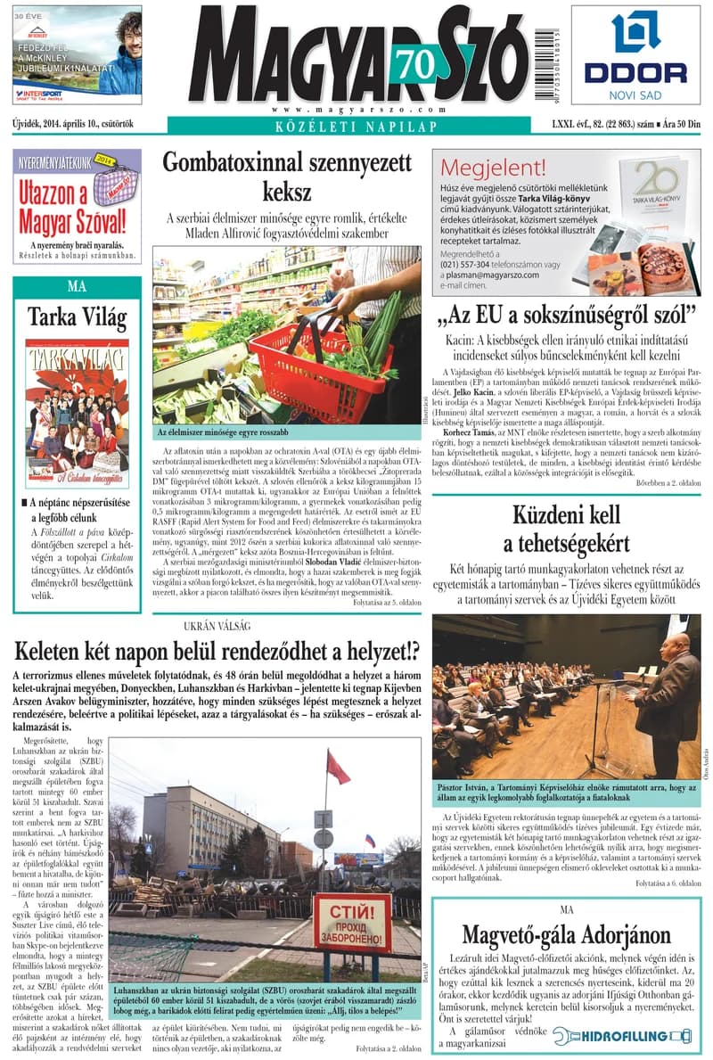 Magyar Szó, 71. évf. 2014. április 10. 82. sz. 1–20. oldal
