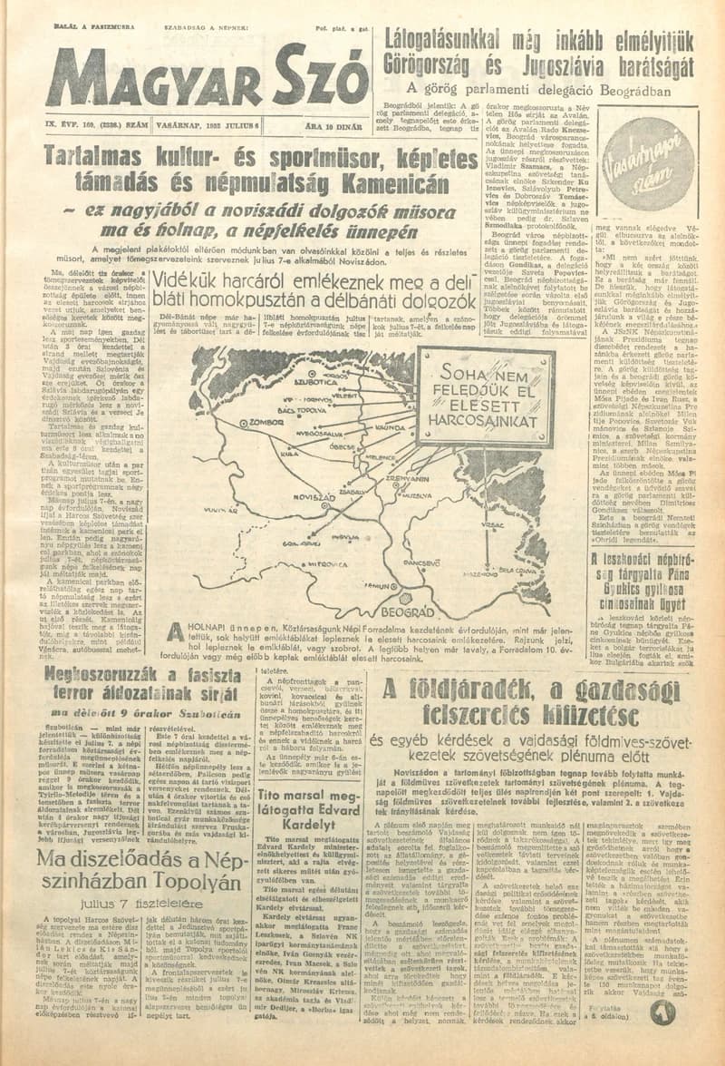 Magyar Szó, 9. évf. 1952. július 6. 160. sz. 1–12. oldal