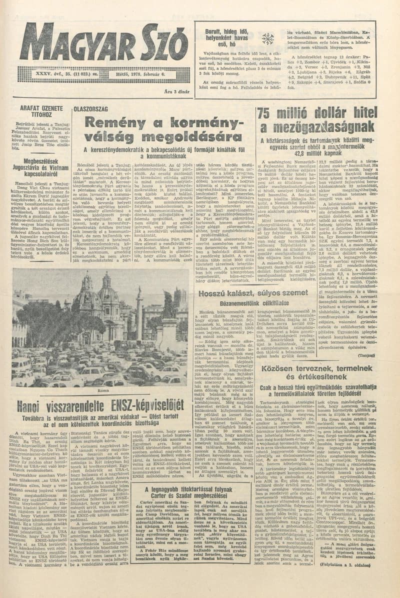 Magyar Szó, 35. évf. 1978. február 6. 35. sz. 1–8. oldal
