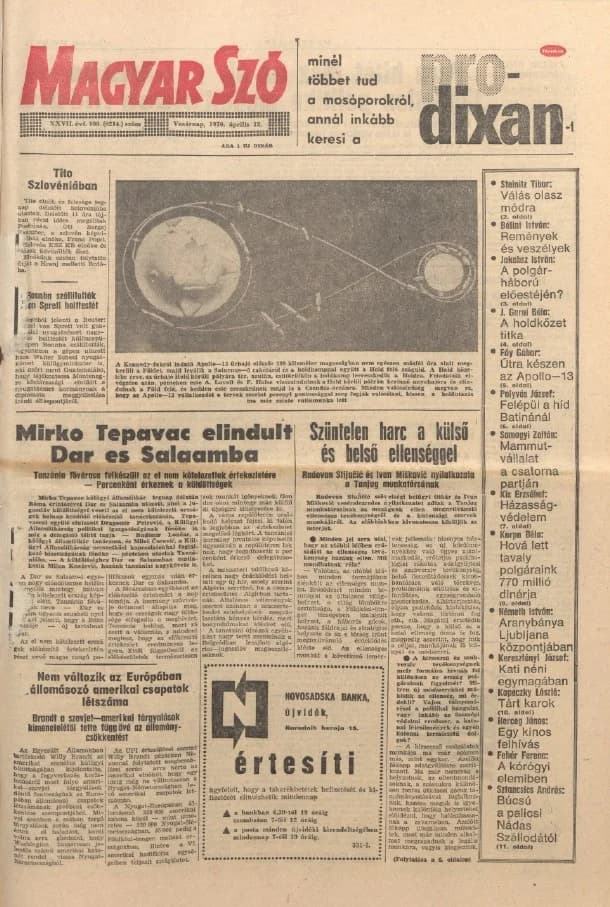 Magyar Szó, 27. évf. 1970. április 12. 100. sz. 1–32. oldal