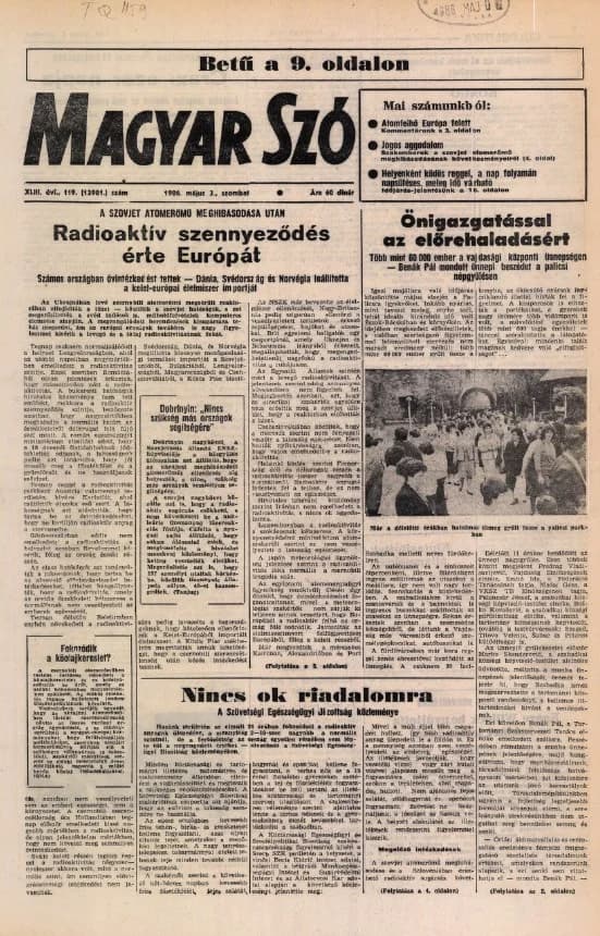 Magyar Szó, 43. évf. 1986. május 3. 119. sz. 1–20. oldal