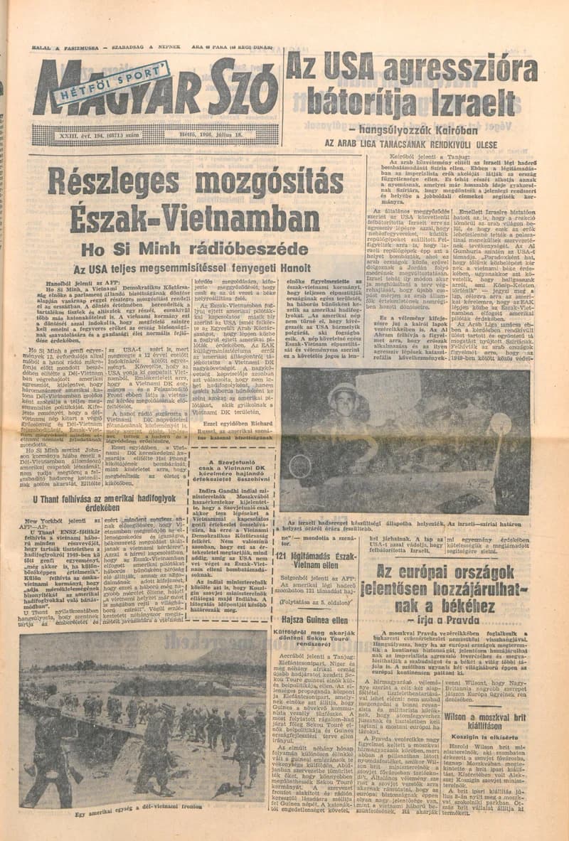 Magyar Szó, 23. évf. 1966. július 18. 194. sz.