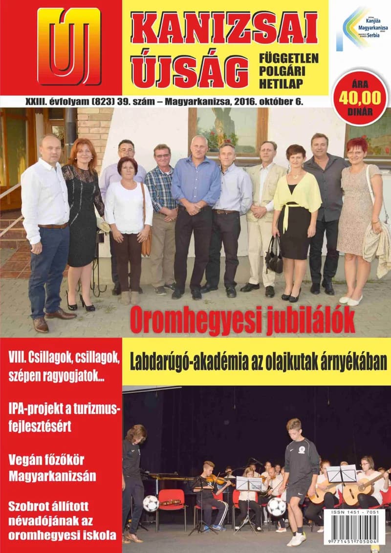 Új Kanizsai Újság, 23. évf. 2016. október 6. 39. sz.