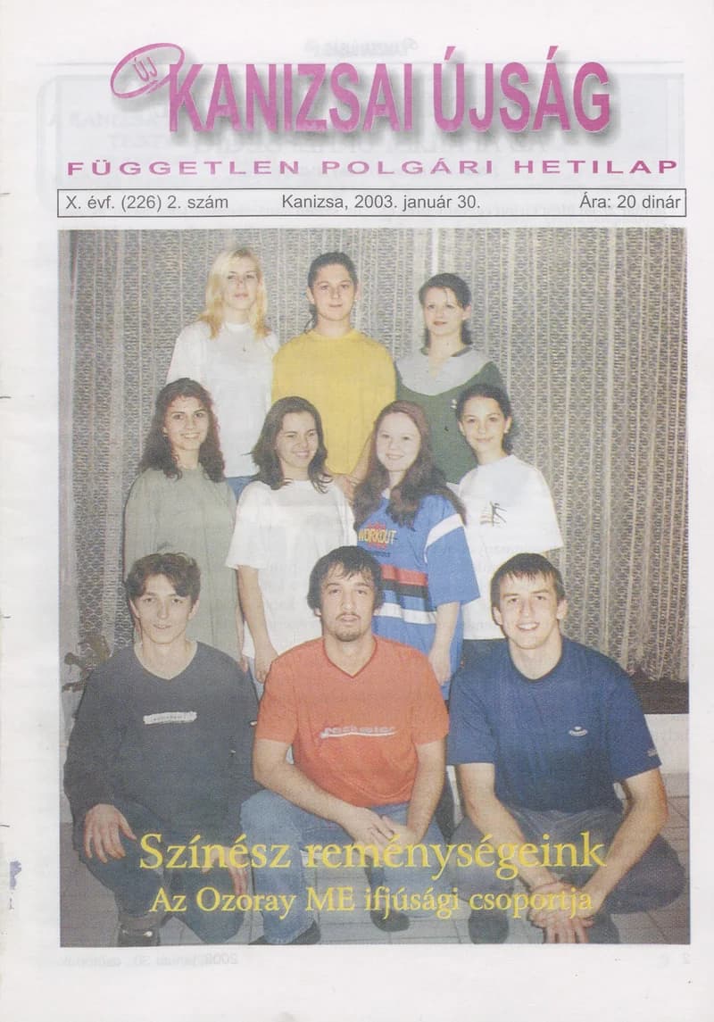 Új Kanizsai Újság, 10. évf. 2003. január 30. 2. sz.