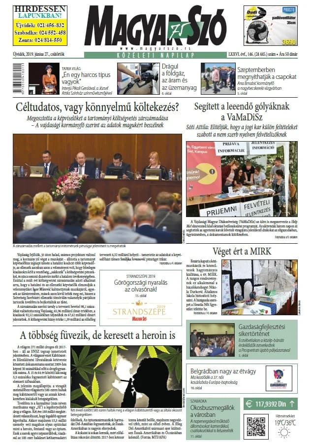 Magyar Szó, 76. évf. 2019. június 27. 146. sz. 1–20. oldal