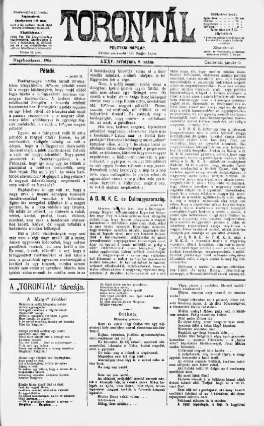Torontál, 35. évf. 1906. január 11. 8. sz.
