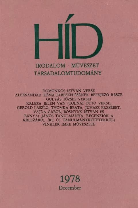 Híd, 42. évf. 1978. december. 12. sz. 1411–1550. oldal