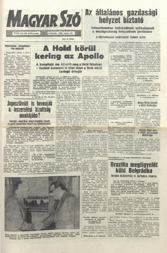 Magyar Szó, 26. évf. 1969. május 22. 138. sz. 1–20. oldal