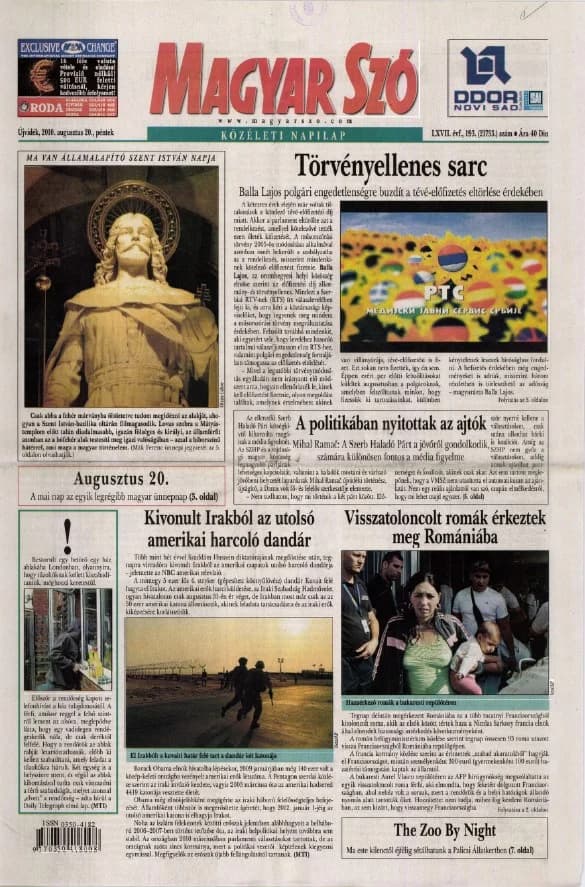Magyar Szó, 67. évf. 2010. augusztus 20. 193. sz. 1–20. oldal