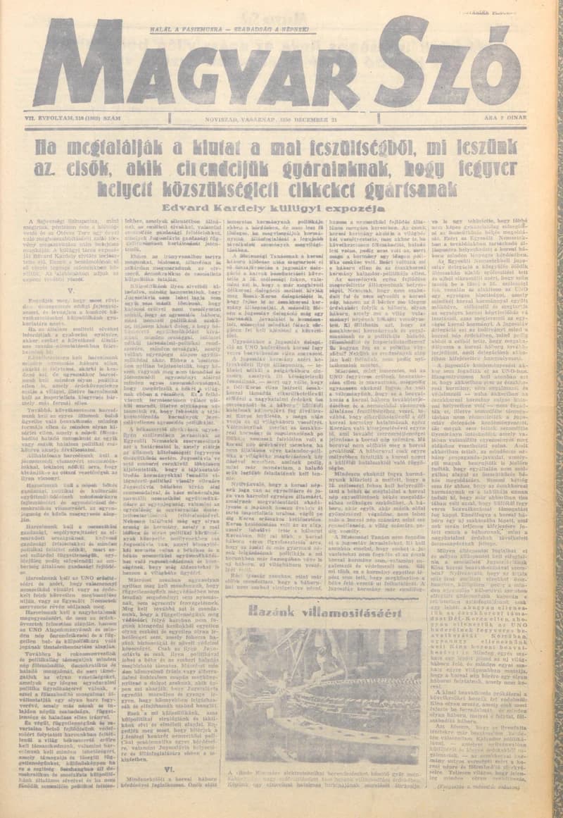 Magyar Szó, 7. évf. 1950. december 31. 310. sz. 1–4. oldal