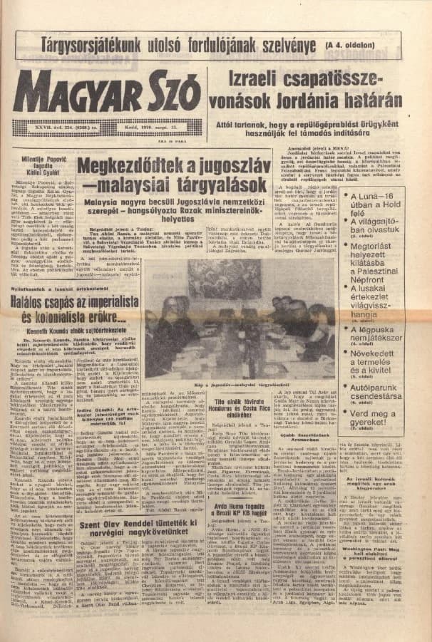 Magyar Szó, 27. évf. 1970. szeptember 15. 254. sz. 1–14. oldal