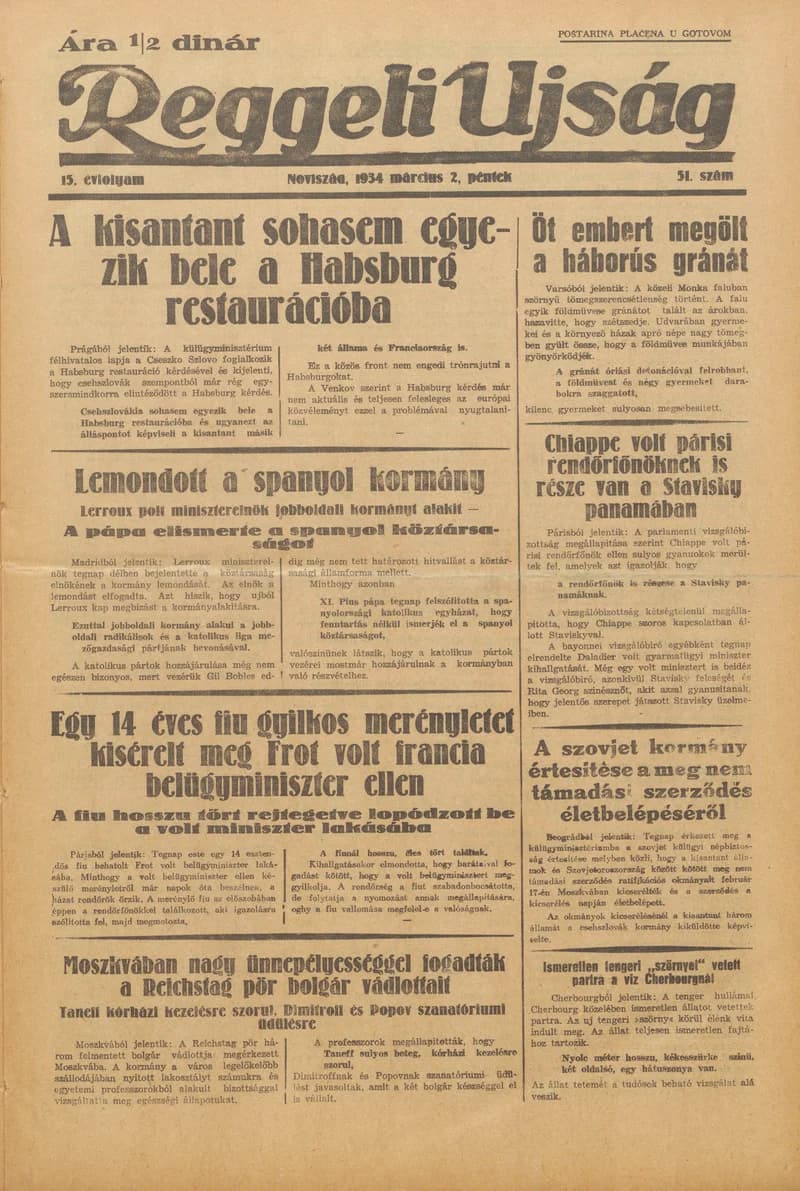Reggeli Újság, 15. évf. 1934. március 2. 51. sz.