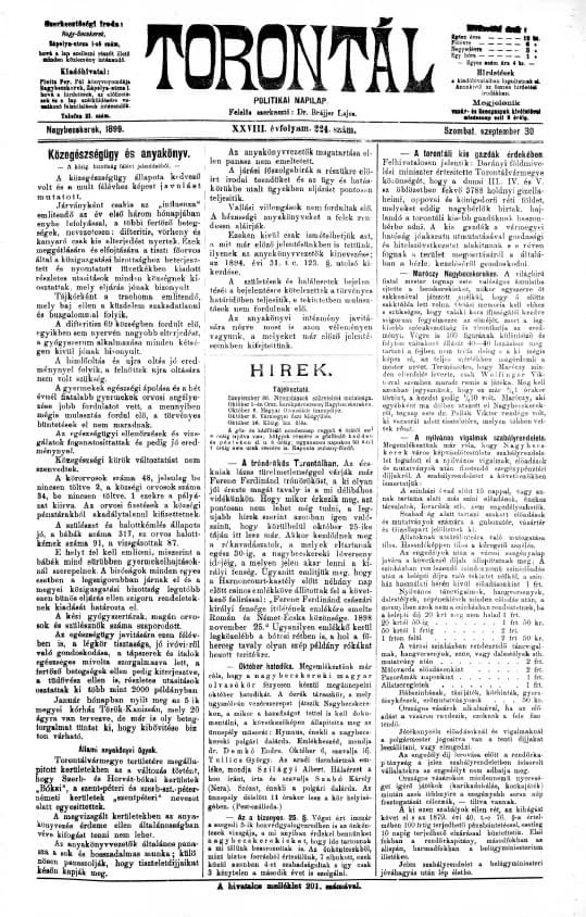 Torontál, 28. évf. 1899. szeptember 30. 224. sz.
