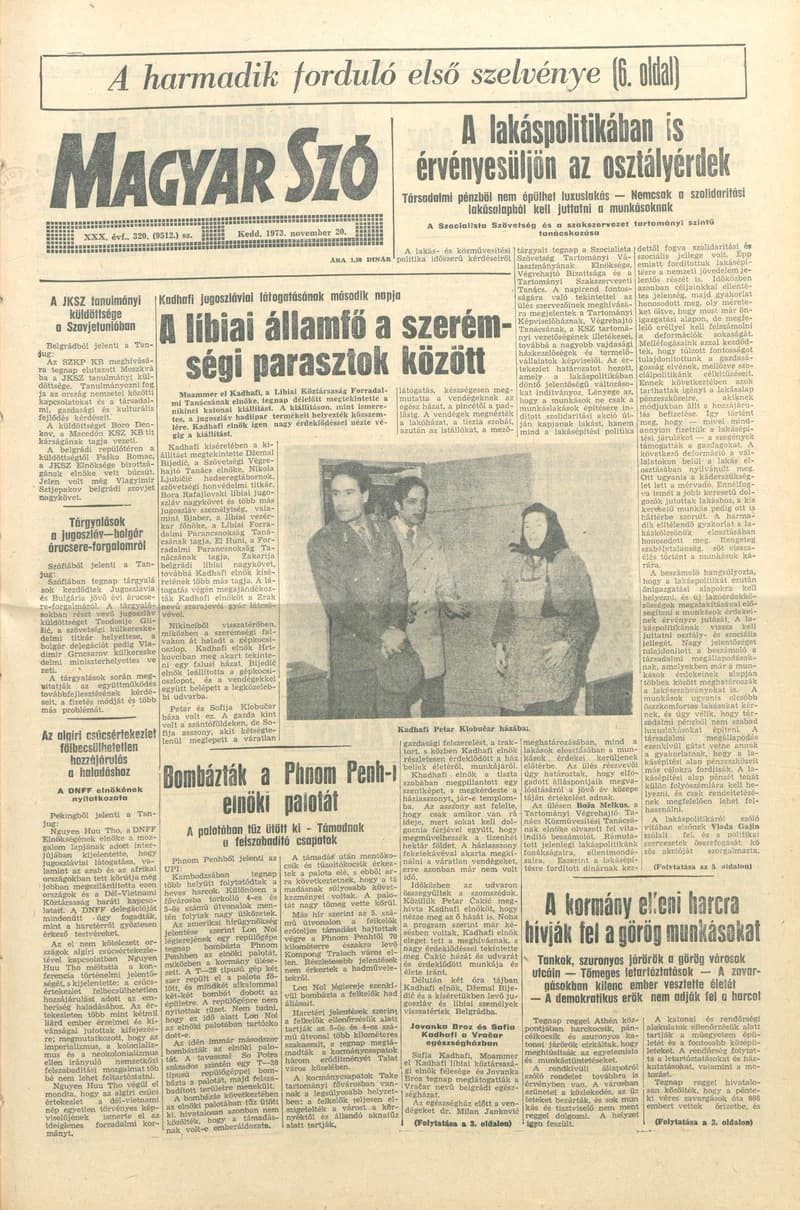 Magyar Szó, 30. évf. 1973. november 20. 320. sz.