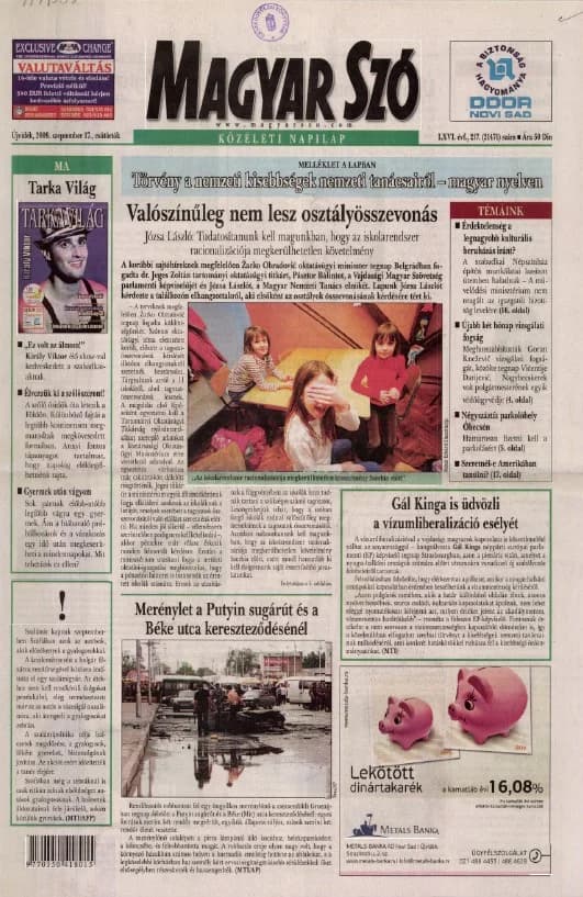 Magyar Szó, 66. évf. 2009. szeptember 17. 217. sz. 1–20. oldal