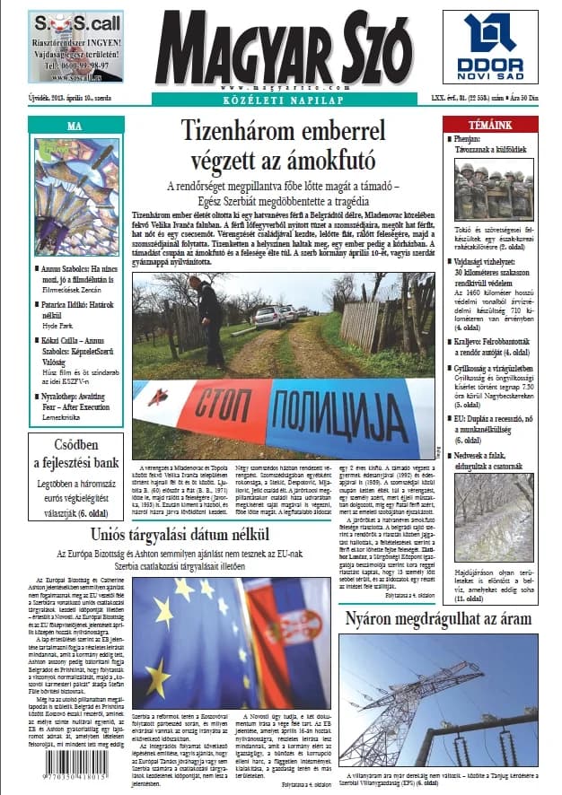 Magyar Szó, 70. évf. 2013. április 10. 81. sz. 1–20. oldal