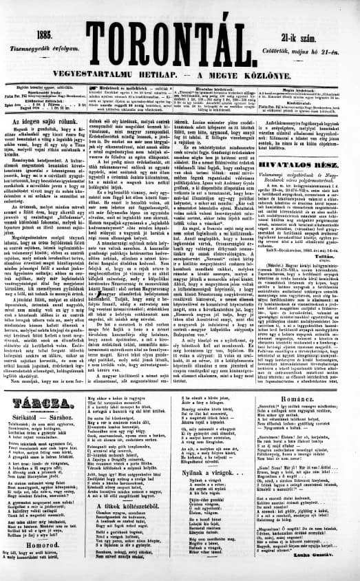 Torontál, 14. évf. 1885. május 21. 21. sz.