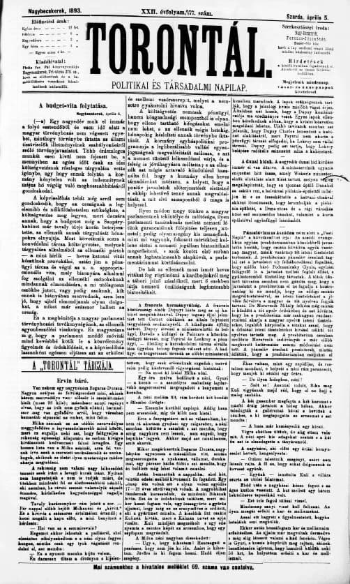 Torontál, 22. évf. 1893. április 5. 77. sz.